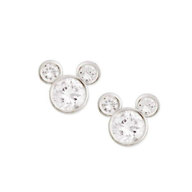 Mickey Mouse .925 Sterling Silver Disney Park Authentic Earrings✿Gift Ready Box 
